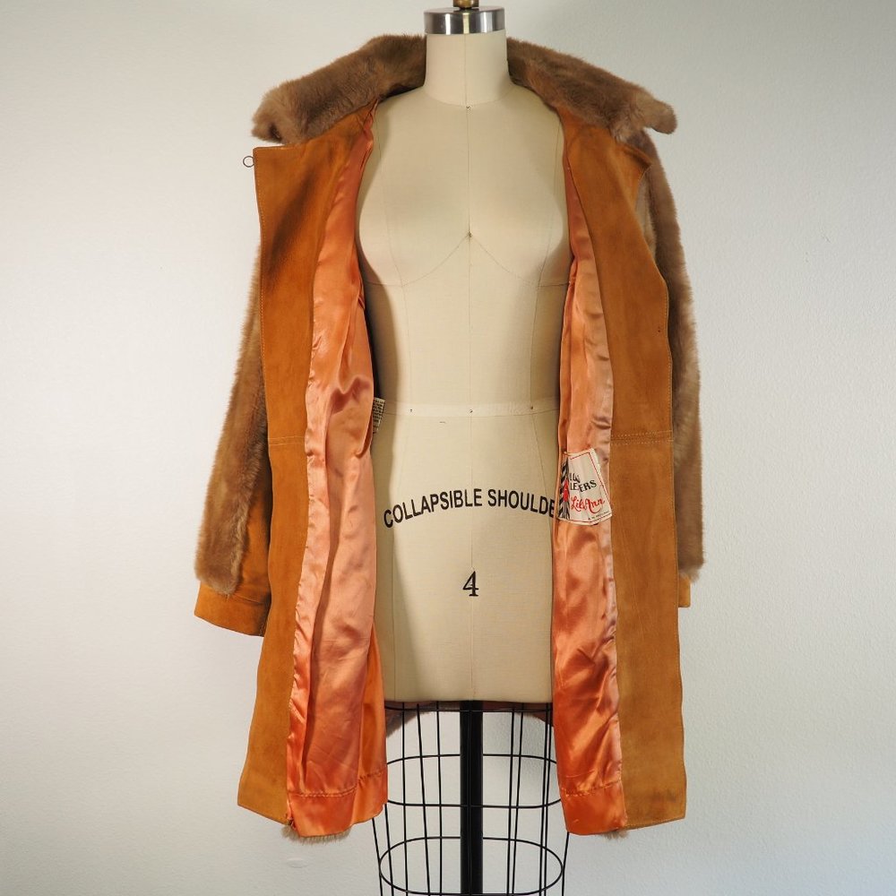 Lilli Ann Vintage 60s Faux Fur Leather Coat - Picture 6 of 8